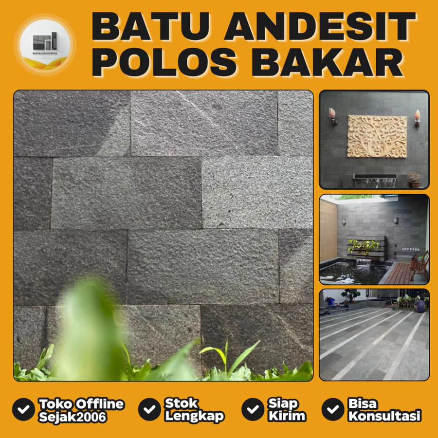 jual batu alam andesit polos bakar