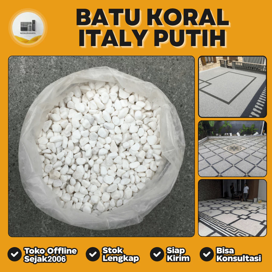 jual batu koral italy putih