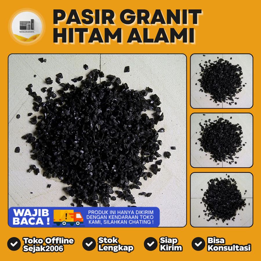 Pasir Granit Hitam Untuk Teraso, Taman, & Lantai