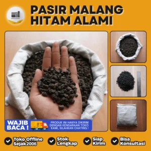 Pasir Malang Hitam untuk Taman, Aquascape, Kolam & Landscape