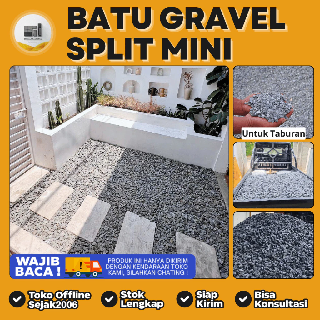 jual batu split gravel untuk taman, kafe dan kontruksi