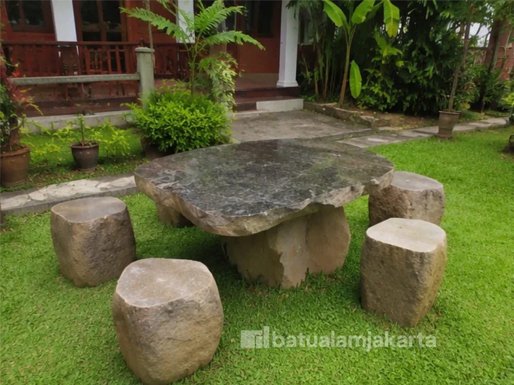 meja kursi batu alam