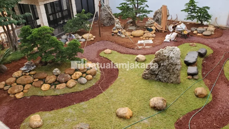 batu kali untuk taman