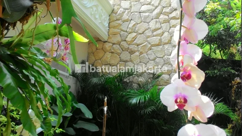 dinding taman batu alam bobos acak
